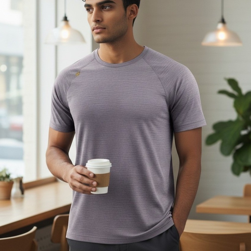 Rhone Reign Short Sleeves T-Shirt Mens XXL Grey Spacedye Breathable Minimalist